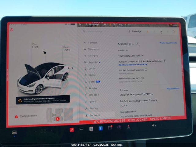 2022 TESLA MODEL 3 5YJ3E1EA3NF357638 Photo 6