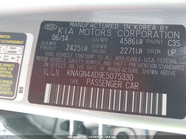 KIA Optima Hybrid Ex 2014 KNAGN4AD9E5075330 Image 9