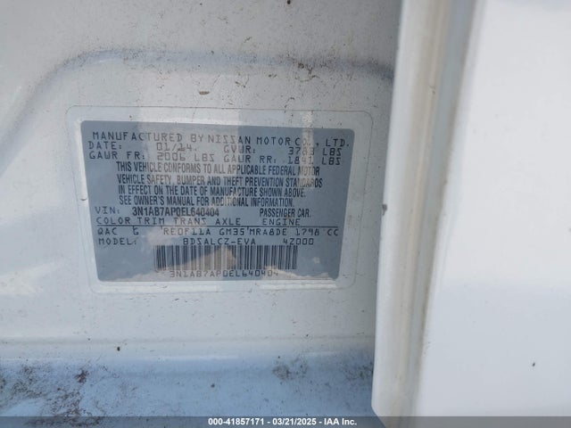 3N1AB7AP0EL640404 Nissan SENTRA S