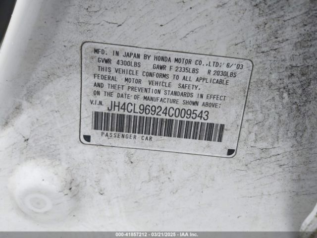 2004 ACURA TSX JH4CL96924C009543 Photo 8