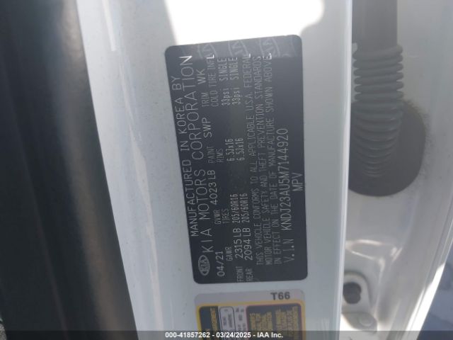 KNDJ23AU5M7144920 KIA SOUL LX