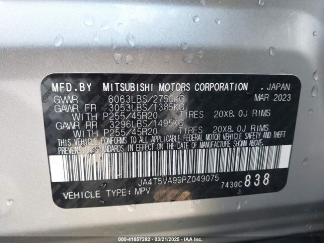 JA4T5VA99PZ049075 Mitsubishi Outlander Phev 40th Anniversary S-awc/sel S-awc