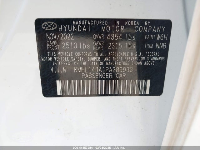KMHL14JA1PA289933 Hyundai SONATA SEL
