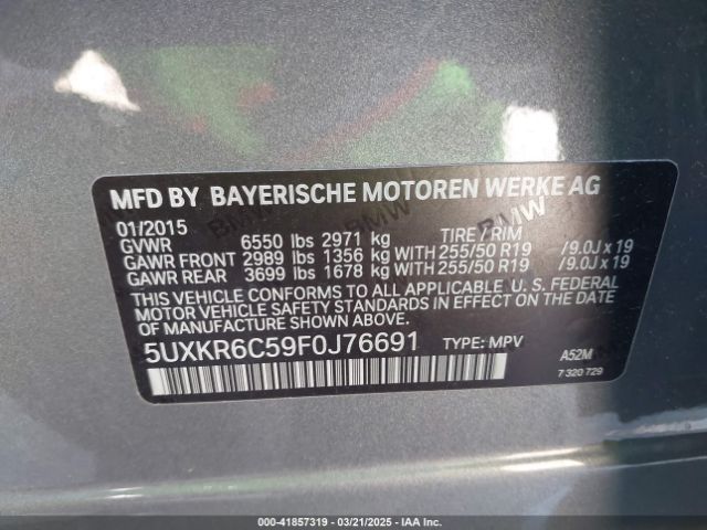 5UXKR6C59F0J76691 BMW X5 Xdrive50i