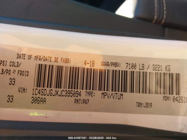 2018 DODGE DURANGO 1C4SDJGJXJC395094 Photo 8