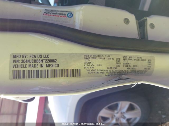 3C4NJCBB6NT220062 Jeep Compass Latitude Fwd