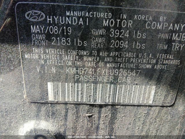 2020 HYUNDAI ELANTRA KMHD74LFXLU926547 Photo 8
