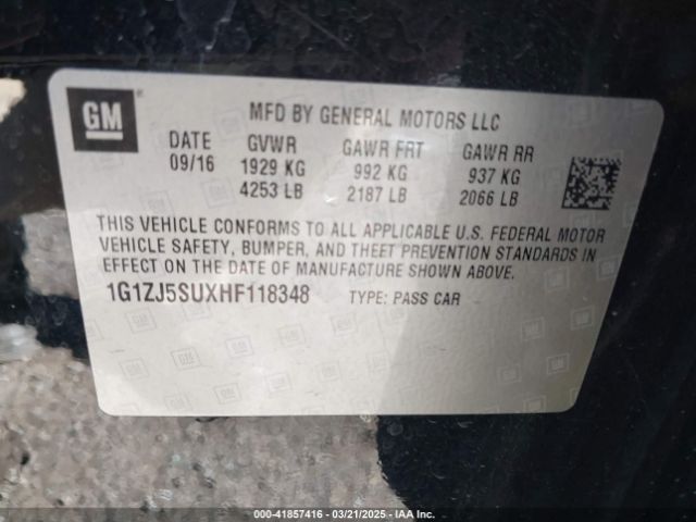 1G1ZJ5SUXHF118348 Chevrolet MALIBU HYBRID