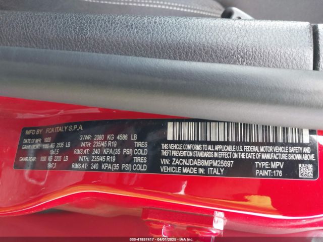 ZACNJDAB8MPM25697 Jeep Renegade Jeepster 4x4