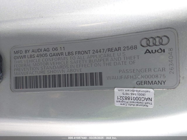 2012 AUDI A5 WAUJFAFH3CN000875 Photo 8
