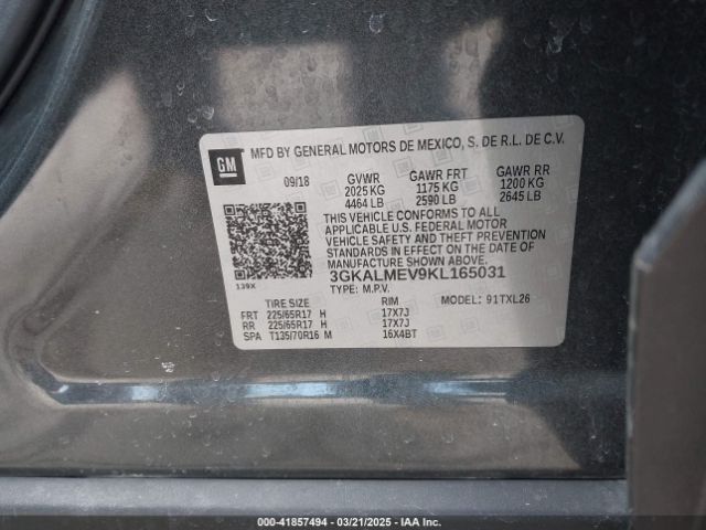 3GKALMEV9KL165031 GMC Terrain Sle