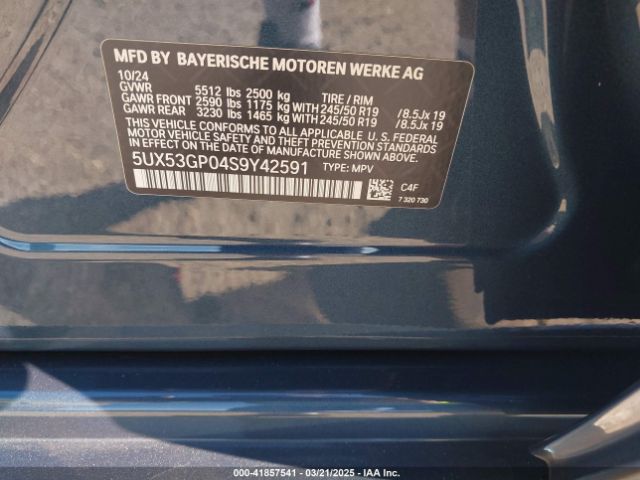 5UX53GP04S9Y42591 BMW X3 30 Xdrive