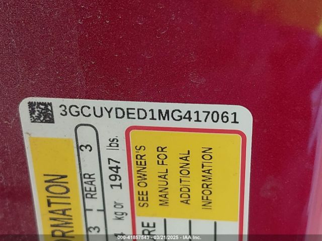 3GCUYDED1MG417061 Chevrolet Silverado 1500 4wd  Short Bed Lt