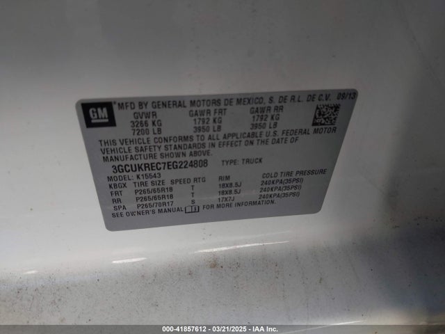 3GCUKREC7EG224808 Chevrolet Silverado 1500 1lt