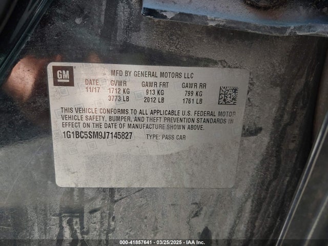 1G1BC5SM9J7145827 Chevrolet Cruze Ls Auto