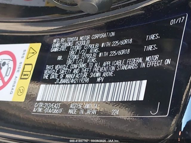 JTJBARBZ4H2119298 Lexus NX 200T