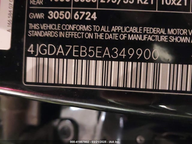 2014 Mercedes-benz Ml 63 Amg 4matic მანქანა იყიდება აუქციონზე, vin: 4JGDA7EB5EA349900, აუქციონის ნომერი: 41857802