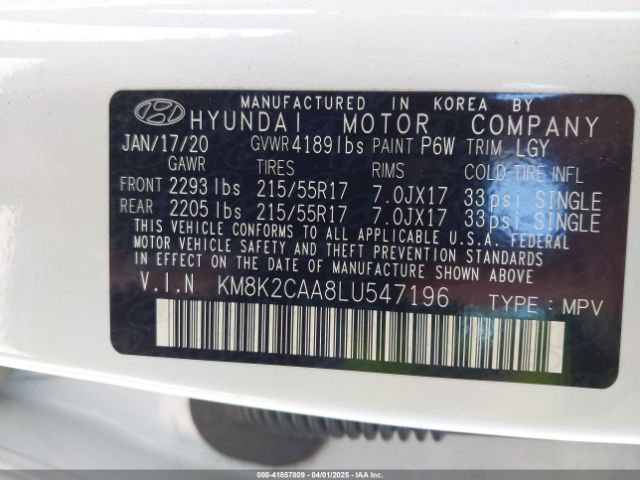 KM8K2CAA8LU547196 Hyundai Kona Sel