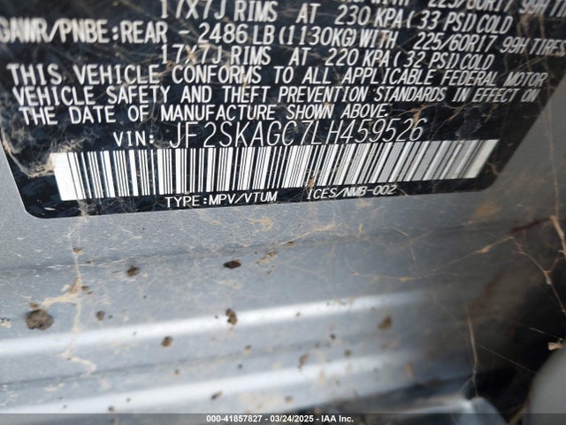 JF2SKAGC7LH459526 Subaru Forester Premium