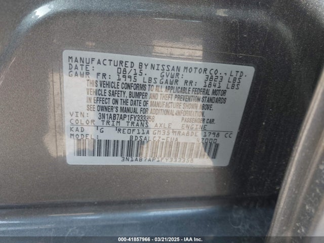 3N1AB7AP1FY333358 Nissan SENTRA S