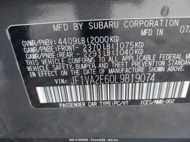 2020 SUBARU WRX STI JF1VA2E60L9819074 Photo 8