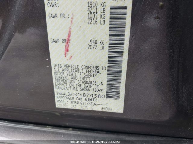 1N4AL3AP3FN874580 Nissan Altima