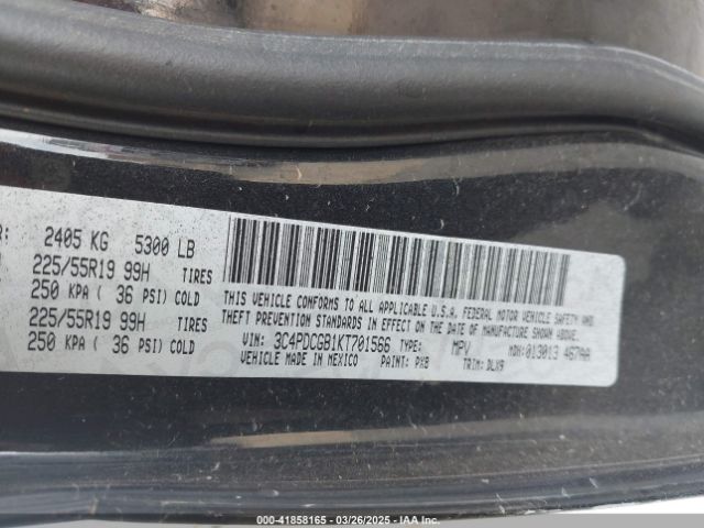 3C4PDCGB1KT701566 Dodge Journey Crossroad