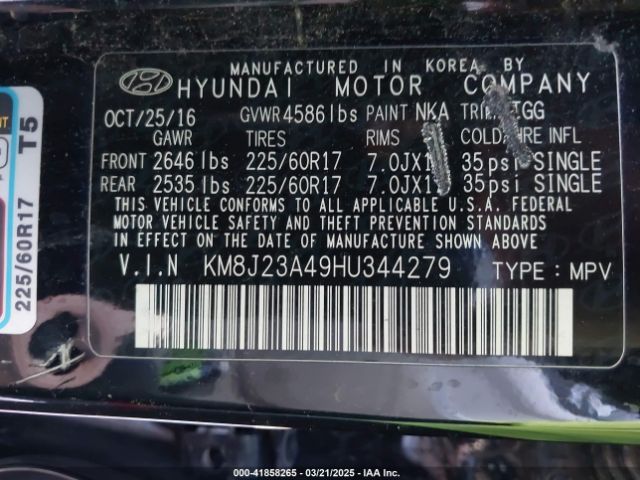 KM8J23A49HU344279 Hyundai gdi nu
