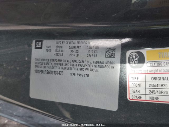 1G1FD1RS6G0131476 Chevrolet Camaro 2lt