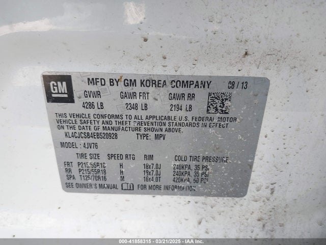 KL4CJCSB4EB520928 Buick Encore Leather