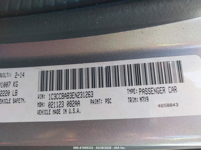 1C3CCBAB3EN231263 Chrysler 200 LX