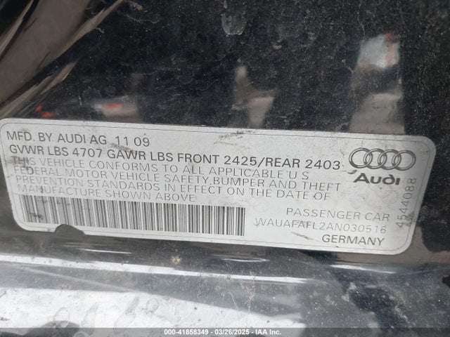 2010 AUDI A4 WAUAFAFL2AN030516 Photo 8