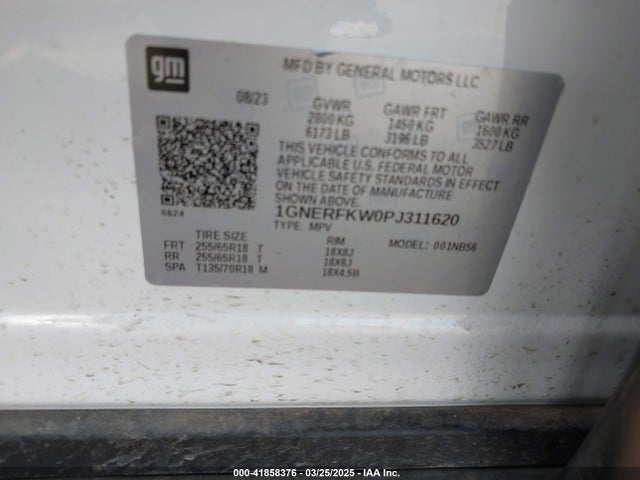 1GNERFKW0PJ311620 Chevrolet Traverse Fwd Ls