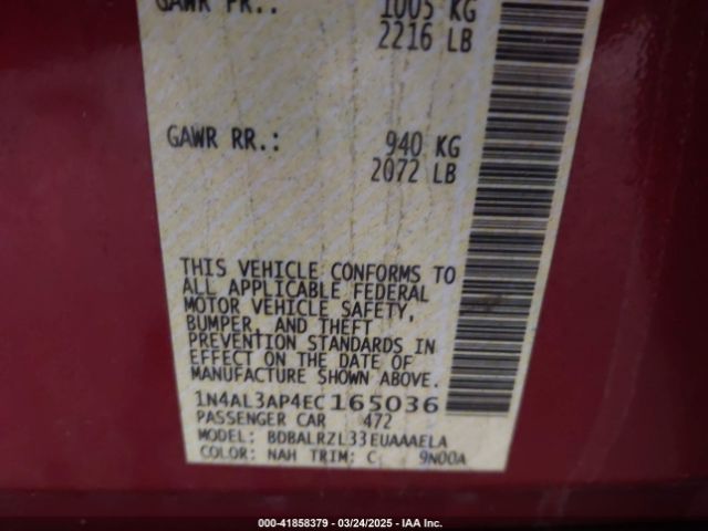 1N4AL3AP4EC165036 Nissan Altima 2.5 S