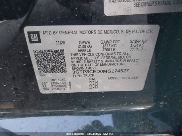 3GTP8CED0MG174527 GMC SIERRA 1500