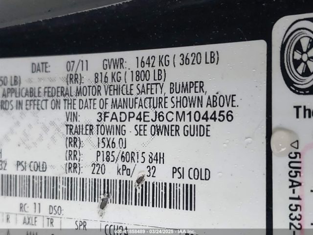 2012 FORD FIESTA 3FADP4EJ6CM104456 Photo 8
