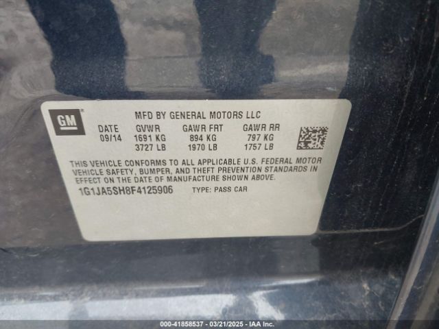 1G1JA5SH8F4125906 Chevrolet luw