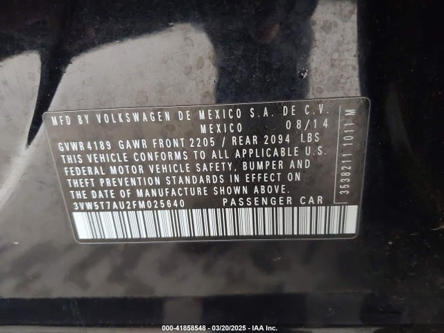 3VW5T7AU2FM025640 Volkswagen Golf Gti 2.0t Se 4-door