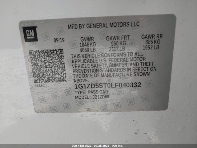 1G1ZD5ST0LF040332 Chevrolet Malibu Fwd Lt
