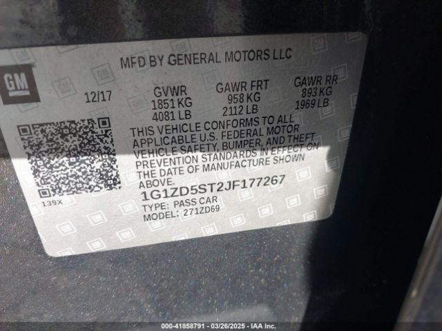 1G1ZD5ST2JF177267 Chevrolet MALIBU LT