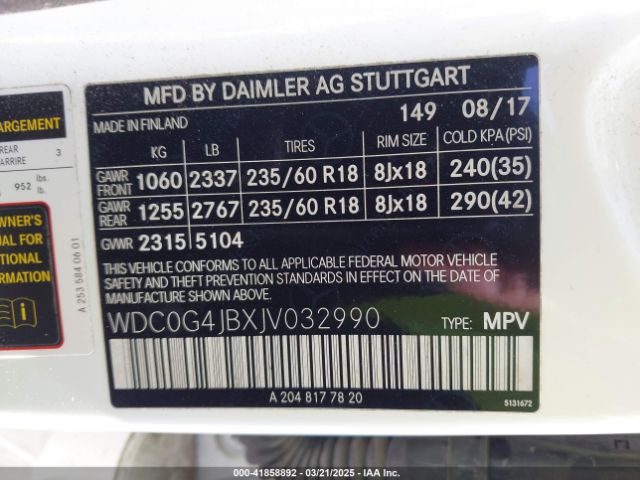 WDC0G4JBXJV032990 Mercedes-Benz GLC 300