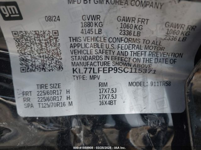 KL77LFEP9SC115371 Chevrolet Trax Fwd Ls