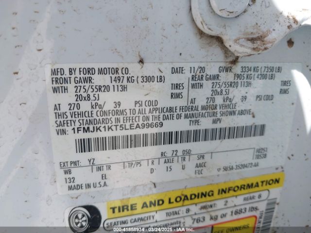 1FMJK1KT5LEA99669 Ford Expedition Limited Max