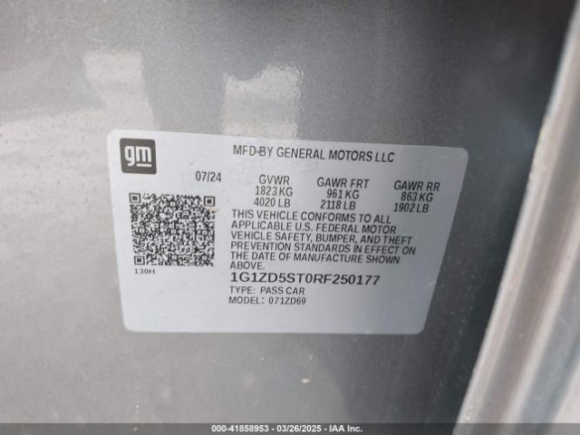 1G1ZD5ST0RF250177 Chevrolet Malibu Fwd 1lt