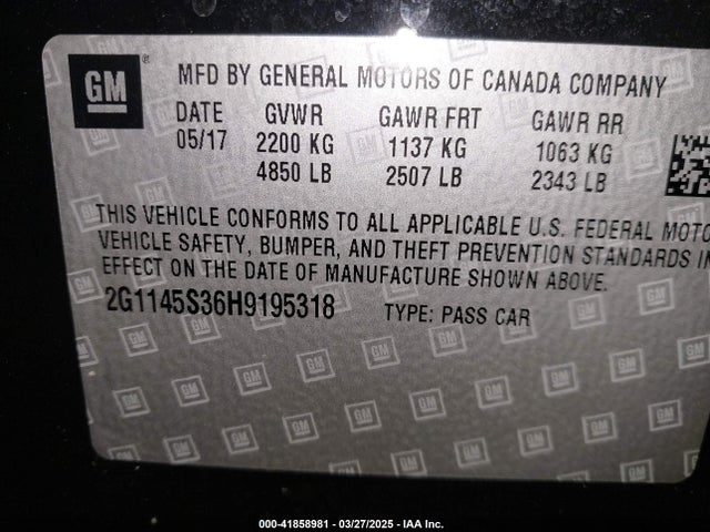 2G1145S36H9195318 Chevrolet IMPALA 2LZ