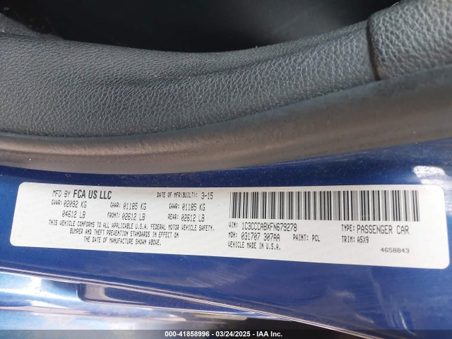 Chrysler 200 Limited 2015 1C3CCCABXFN679278 Image 9