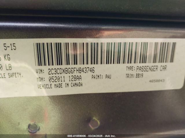 2C3CDXBG6FH843746 Dodge Charger Se