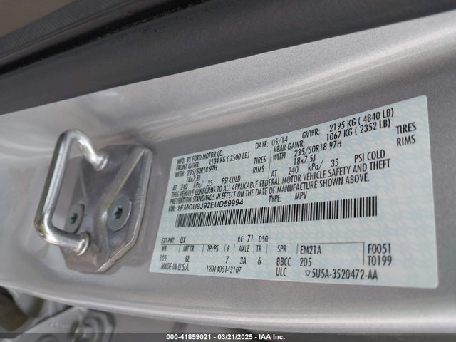 1FMCU9J92EUD59994 Ford Escape Titanium