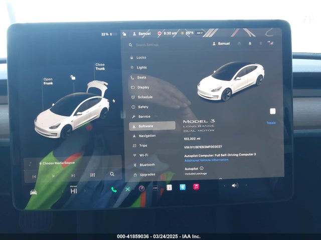 5YJ3E1EB3MF003027 Tesla Model 3 Long Range Dual Motor All-wheel Drive
