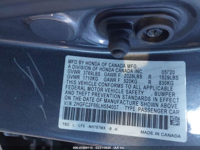 2HGFC2F66LH554007 Honda Civic Lx